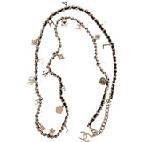 Chanel Multicolor Leather Woven Chain Charm Necklace