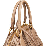 Miu Miu Matelassé Nappa Leather Bowler Hobo Handbag