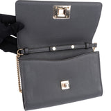 Salvatore Ferragamo Pebbled Leather Gancini Wallet On Chain Crossbody Bag