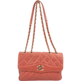 Chanel Quilted Lambskin Bicolor Diana Single Flap Crossbody Bag