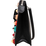 Fendi Black Leather Rainbow Studded Crossbody Bag