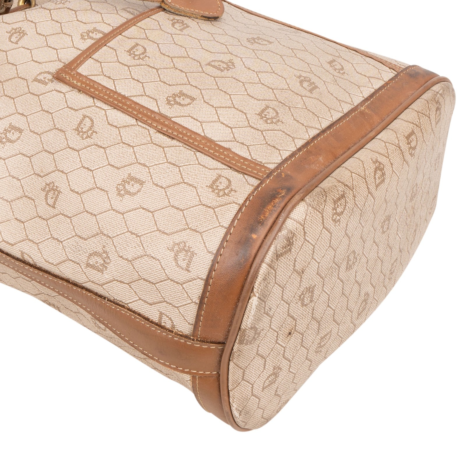 [🔄️B20 / F42] Christian Dior Honeycomb Canvas Bucket Shoulder Bag - vintageandkickz