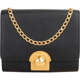 Prada Saffiano Leather Round Lock Flap Small Crossbody Bag