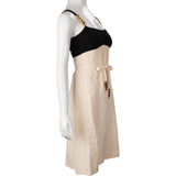 Louis Vuitton Sample Black & Geige Golden Metal Details Belt Top Dress (FR 36-38 / DE 34-36))