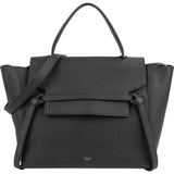 Céline Black Grained Leather Belt Handbag
