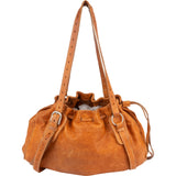 Miu Miu Grained Leather Drawstring Tote Shoulder Bag