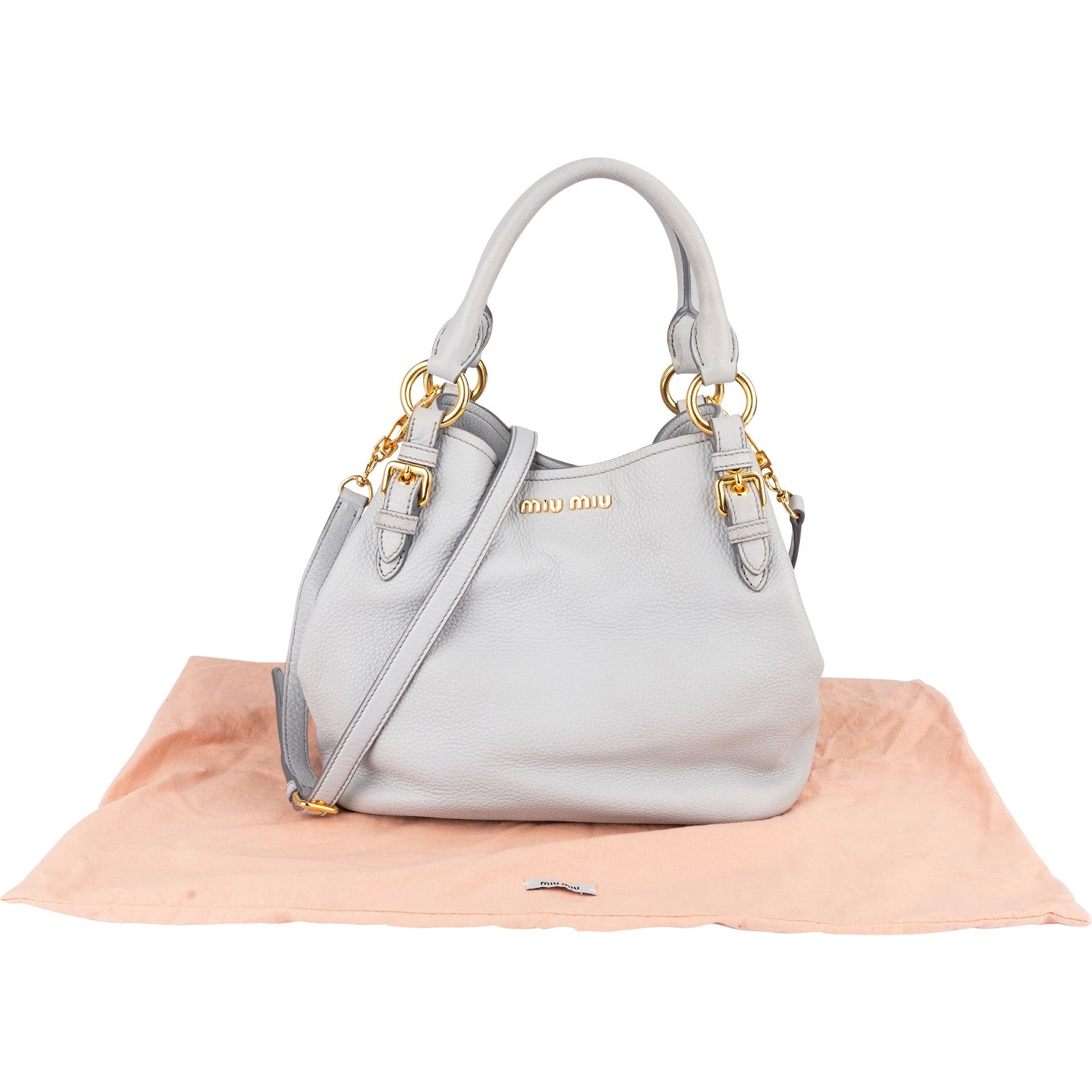 Miu Miu Vitello Lux Leather Handbag - vintageandkickz