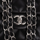 Chanel Quilted Lambskin Palladium Jumbo Double Flap Crossbody Bag