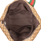 Gucci Monogram GG Canvas Web Tote Shoulder Bag