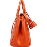 Prada Orange Saffiano Leather Galleria Handbag