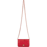 Chanel Quilted Leather Boy Wallet On Chain Crossbody Bag