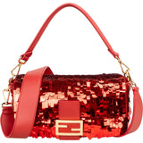 Fendi Red Sequin Limited Sex And The City Baguette Shoulder Bag