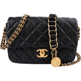 Chanel Caviar Leather Mini Rectangular Flap Coin Crossbody Bag