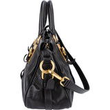 Prada Black Soft Calfskin Buckle Satchel Handbag