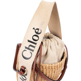 Chloé Raffia Woody Basket Crossbody Handbag