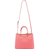 Prada Pink Saffiano Leather Double Handbag