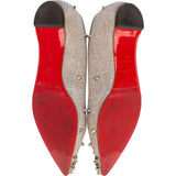 Christian Louboutin Follies Glitter Spikes Ballerina Flats (37)