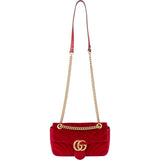 Gucci Velvet Matelassé GG Marmont Crossbody Bag