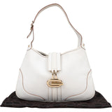 Gucci White Leather Jackie Shoulder Bag - vintageandkickz