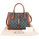 Gucci Monogram GG Denim Jackie 1961 Tote Crossbody Handbag