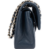 Chanel Quilted Caviar Leather Champagnee Gold Small Double Flap Shoulder Bag