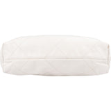 Chanel 22 White Quilted Lambskin Maxi Drawstring Shoulder Bag