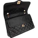 Chanel Quilted Lambskin 24K Gold Double Flap Shoulder Bag