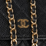 Chanel Quilted Caviar Palladium Wallet On Chain Crossbody Bag