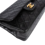 Chanel Quilted Lambskin 24K Gold Small Double Flap Crossbody Bag