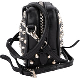 Prada Studded Soft Calf Leather Mini Camera Crossbody Bag