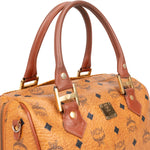 MCM Monogram Visetos Boston Handbag - vintageandkickz
