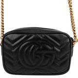 Gucci Chevron Leather Marmont Matelassé Mini Crossbody Bag