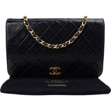 Chanel Quilted Lambskin 24K Gold Single Flap Shoulder Bag
