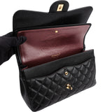 Chanel Caviar Leather Palladium Jumbo Double Flap Crossbody Bag