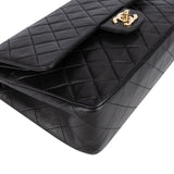 Chanel Quilted Lambskin 24K Gold Medium Double Flap Crossbody Bag