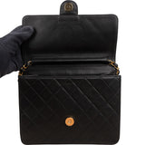 Chanel Quilted Lambskin 24K Gold Single Flap Crossbody Bag