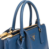 Prada Blue Saffiano Leather Small Galleria Handbag