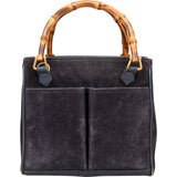 Gucci Suede Bamboo Handle Small Tote Handbag