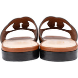 Gucci Brown Leather Interlocking G Slide Sandals (36,5)