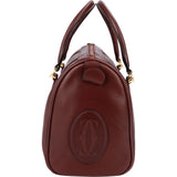 Cartier Bordeaux Leather Must de Cartier Boston Handbag