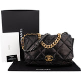 Chanel 19 Quilted Lambskin Leather Maxi Single Flap Shoulder Bag