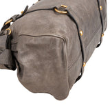 Miu Miu Grey Vitello Lux Leather Bow Satchel Handbag