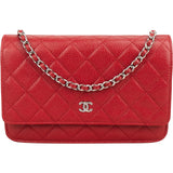 Chanel Quilted Caviar Leather Wallet On Chain Crossbody Bag