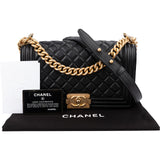 Chanel Quilted Lambskin Single Flap Medium Boy Crossbody Bag