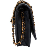 Chanel Leather Green Stitching BoyWallet On Chain Crossbody Bag