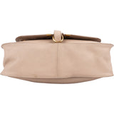 Chloé Beige Grained Calfskin Marcie Top Handle Shoulder Bag