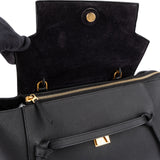 Céline Black Grained Calfskin Belt Handbag
