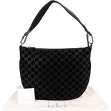 Gucci Monogram GG Suede Half-Moon Hobo Shoulder Bag