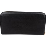 Miu Miu Black Leather Zip Around Wallet