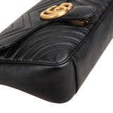 Gucci Black Matelassé Leather Marmont Crossbody Bag